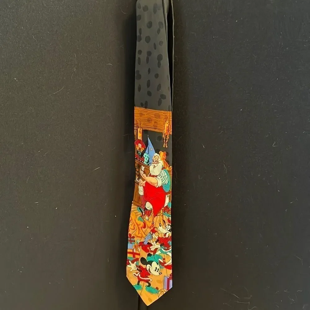 Disney Store Micky Mouse in Santa’s Workshop Silk Neck Tie